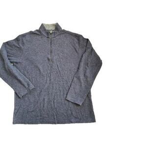 Mizzen + Main Performance Sweater Men’s L Blue 1/4 Zip Pullover Golf Classic